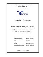 (Khóa luận tốt nghiệp) Phân tích hoạt động cho vay mua bất động sản có tài sản đảm bảo tại Ngân hàng TMCP Phương Đông – chi nhánh Binh Dương