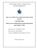 Tiểu luận Quản trị rủi ro trong kinh doanh: Quản trị rủi ro thanh khoản tại ngân hàng thương mại cổ phần Á Châu