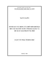 Luận văn thạc sĩ HUS đánh giá tác động của biến đổi khí hậu đến tài nguyên nước tỉnh hà giang và đề xuất giải pháp ứng phó   