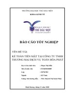 (Khóa luận tốt nghiệp) Kế toán tiền mặt tại công ty TNHH thương mại dịch vị toàn hòa phát