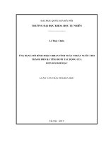 Luận văn thạc sĩ HUS ứng dụng mô hình mike urban tính toán thoát nước cho thành phố hà tĩnh dưới tác động của biến đổi khí hậu 