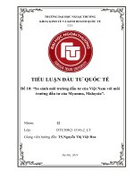 So sanh moi trường dầu tư của việt nam myanmar va malaysia nh 