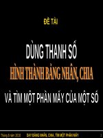 DẠY BẢNG NHÂN, CHIA, TÌM MỘT PHẦN MẤY