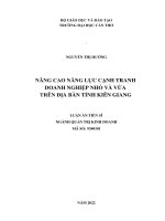 Nâng cao năng lực cạnh tranh doanh nghiệp nhỏ và vừa trên địa bàn tỉnh Kiên Giang.