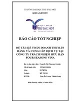 (Khóa luận tốt nghiệp) Kế toán doanh thu bán hàng và cung cấp dịch vụ tại Công ty TNHH Four Seasons Vina