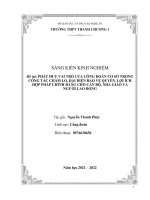 SKKN Phát huy vai trò của công đoàn cơ sở trong công tác chăm lo, đại diện bảo vệ quyền, lợi ích hợp pháp chính đáng cho cán bộ, nhà giáo và người lao động