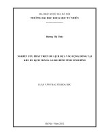 Luận văn thạc sĩ HUS nghiên cứu phát triển du lịch dựa vào cộng đồng tại khu di lịch tràng an   bái đính tỉnh ninh bình  