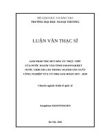 Giải pháp thu hút đầu tư trực tiếp của nước ngoài vào tỉnh savannakhet nước CHDCND lào trong ngành sản xuất 