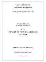 (TIỂU LUẬN) TIỂU LUẬN học PHẦN QUẢN TRỊ bán HÀNG đề tài CÔNG TY cổ PHẦN sữa VIỆT NAM VINAMILK 2 