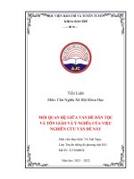 (TIỂU LUẬN) tiểu luận môn chủ nghĩa xã hội khoa học mối quan hệ giữa vấn đề dân tộc và tôn giáo và ý nghĩa của việc nghiên cứu vấn đề này 