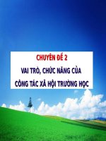 VAI TRÒ, CHỨC NĂNG CỦACỦA CÔNG TÁC XÃ HỘI TRƯỜNG HỌCCÔNG TÁC XÃ HỘI TRƯỜNG HỌC