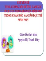 CHUYÊN ĐỂ TĂNG CƯỜNG BỒI DƯỠNG CẢM XÚC TÍCH CỰC CHO GIÁO VIÊN MẦM NON TRONG CHĂM SÓC VÀ GIÁO DỤC TRẺ MẦM NON
