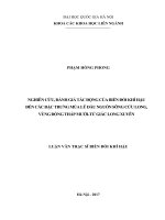 Luận văn thạc sĩ HUS nghiên cứu, đánh giá tác động của biến đổi khí hậu đến các đặc trưng mùa lũ đầu nguồn sông cửu long, vùng đồng tháp mười   tứ giác long xuyên 