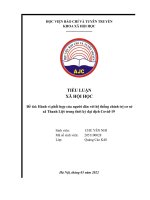 Hành vi phối hợp của người dân với hệ thống chính trị cơ sở xã thanh liệt trong thời kỳ đại dịch covid 19 