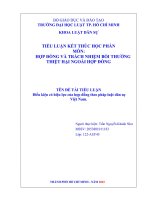 (TIỂU LUẬN) TIỂU LUẬN điều kiện có hiệu lực của hợp đồng theo pháp luật dân sự việt nam  