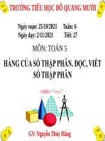 Hàng số thập phân Đọc, viết số thập phân