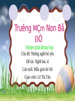 Chủ đề: Những nghề bé yêu Đề tài: Nghề bác sĩ Lứa tuổi: Mẫu giáo bé A6