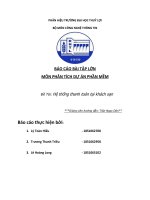 BÁO cáo bài tập lớn môn PHÂN TÍCH dự án PHẦN mềm đề tài hệ thống thanh toán tại khách sạn 