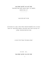 Luận văn thạc sĩ HUS sử dụng tư liệu ảnh viễn thám nghiên cứu và dự báo xu thế biến động lớp phủ mặt đất huyện từ liêm, thành phố hà nôi 