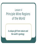 Lesson Principle Wine Regions of the World A unique gift from nature and the earth’s geology Lesson 4
