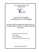 (Khóa luận tốt nghiệp) Quy trình sản xuất cấu kiện thép tại Công ty Cổ phần Minh Việt Sơn Steel