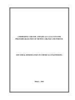 Nghiên cứu tổng hợp TiO2AC, TiO2GO và đưa lên gốm cordierite làm xúc tác cho quá trình quang phân hủy metyl da cam và phenol 