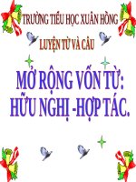 Mở rộng vốn từ : Hữu nghị- Hợp tác.