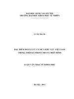 Luận văn thạc sĩ HUS đặc điểm hoàn lưu và mưa khu vực việt nam trong thời kỳ front mei yu điển hình   