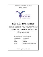 (Khóa luận tốt nghiệp) Kế toán phải trả người bán tại công ty TNHH Dầu nhớt và Xe nâng Anh Khôi