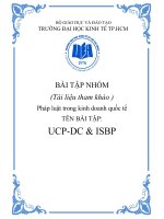 BÀI tập NHÓM  pháp luật trong kinh doanh quốc tế  bài tập UCP DC  ISBP 