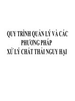 QUY TRÌNH QUẢN LÝ VÀ CÁC PHƯƠNG PHÁP XỬ LÝ CHẤT THẢI NGUY HẠI