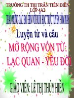 Mở rộng vốn từ: Lạc quan- Yêu đời
