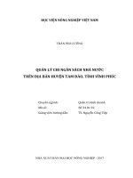 Luận văn thạc sĩ VNUA quản lí chi ngân sách nhà nước trên địa bàn huyện tam đảo, tỉnh vĩnh phúc 