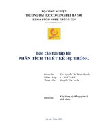 Báo cáo bài tập lớn PHÂN TÍCH THIẾT KẾ HỆ THỐNG  Xây dựng hệ thống quản lý nhà hàng.