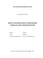 Luận văn thạc sĩ VNUA quản lý chi ngân sách xã trên địa bàn huyện gia lâm, thành phố hà nội 