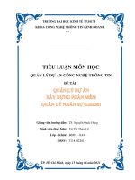 (TIỂU LUẬN) TIỂU LUẬN QUẢN lý dự án CÔNG NGHỆ THÔNG TIN quản lý dự án xây dựng phần mềm quản lý nhân sự LHRM phần mềm hỗ trợ quản lý nhân sự 