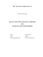 Luận văn thạc sĩ VNUA quản lý nhà nước về đất dự án trên địa bàn huyện gia viễn, tỉnh ninh bình 