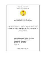 (TIỂU LUẬN) TIỂU LUẬN VAI TRÒ của NGUYỄN ái QUỐC TRONG VIỆC THÀNH lập ĐẢNG CỘNG sản VIỆT NAM  ý NGHĨA sự RA đời của ĐẢNG 