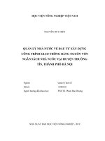 Luận văn thạc sĩ VNUA quản lý nhà nước về đầu tư xây dựng công trình giao thông bằng nguồn vốn ngân sách nhà nước tại huyện thường tín, thành phố hà nội 