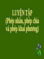 Phép nhân, phép chia phép khai phương