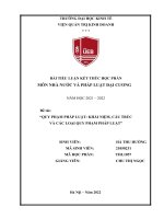 (TIỂU LUẬN) TIỂU LUẬN môn NHÀ nước và PHÁP LUẬT đại CƯƠNG đề tài QUY PHẠM PHÁP LUẬT KHÁI NIỆM, cấu TRÚC và các LOẠI QUY PHẠM PHÁP LUẬT 