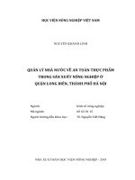 Luận văn thạc sĩ VNUA quản lý nhà nước về an toàn thực phẩm trong sản xuất nông nghiệp ở quận long biên, thành phố hà nội 
