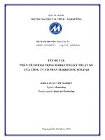 KHOÁ LUẬN TỐT NGHIỆP  PHÂN TÍCH HOẠT ĐỘNG DIGITAL MARKETING CỦA CÔNG TY CỔ PHẦN MARKETING ONLEAD
