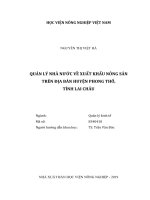 Luận văn thạc sĩ VNUA quản lý nhà nước về xuất khẩu nông sản trên địa bàn huyện phong thổ, tỉnh lai châu 
