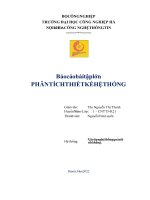 Báo cáo bài tập lớn PHÂN TÍCH THIẾT kế hệ THỐNG xây dựng hệ thống quản lý nhà hàng 