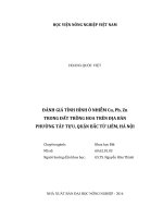 Luận văn thạc sĩ VNUA đánh giá tình hình ô nhiễm cu, pb, zn trong đất trồng hoa trên địa bàn phường tây tựu, quận bắc từ liêm, hà nội 