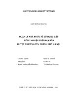 Luận văn thạc sĩ VNUA quản lý nhà nước về sử dụng đất nông nghiệp trên địa bàn huyện thường tín, thành phố hà nội 