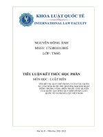 (TIỂU LUẬN) tiểu luận QUY CHẾ PHÁP lý của tàu QUÂN sự, tàu NHÀ nước PHI THƯƠNG mại KHI HOẠT ĐỘNG TRONG VÙNG BIỂN THUỘC CHỦ QUYỀN của QUỐC GIA THEO QUY ĐỊNH PHÁP LUẬT QUỐC tế và PHÁP LUẬT VIỆT NAM 