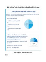 Toán lớp 5 giới thiệu biểu đồ hình quạt trang 101giải toán lớp 5 trang 101, 102 