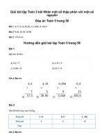 Toán lớp 5 nhân một số thập phân với một số nguyên trang 55giải toán lớp 5 trang 55, 56 